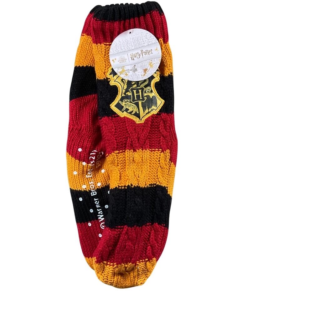 Harry Potter‎ Hogwarts Crest Slipper Socks Cozy Warm Red Yellow Black Adults